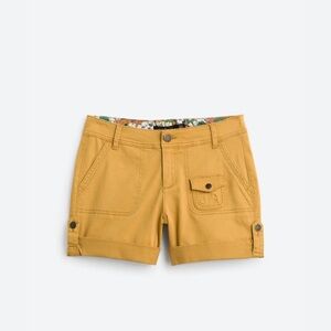 One5One Luella Mid Rise Coin Pocket Roll Short - Size 6 - Mustard (yellow)